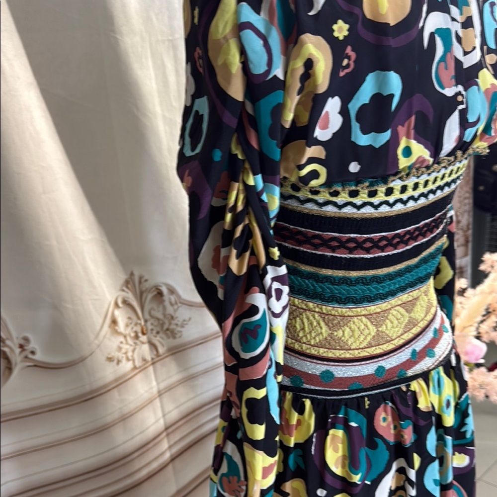 Missoni Vibrant Patterned Dress with Blue and Yellow Accents - Picture 6 of 7
